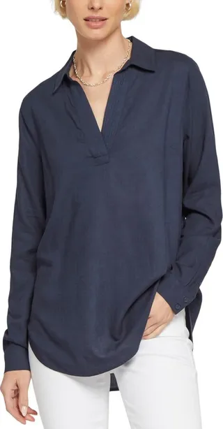 NYDJ Popover Linen-Blend Tunic