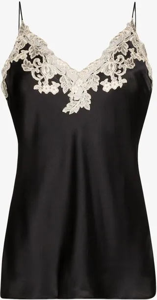 Black Maison Silk Camisole Top