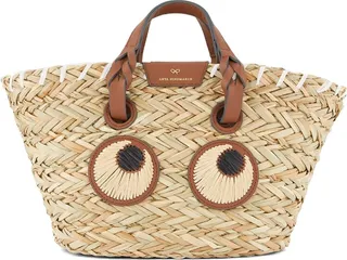 Small Paper Eyes basket tote bag