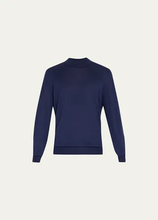 Men's Wool-Cashmere Mock Neck Sweater