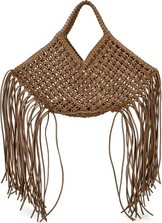 Small woven basket tote bag