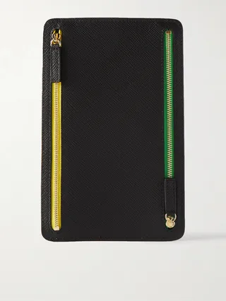 Panama Cross-Grain Leather Pouch
