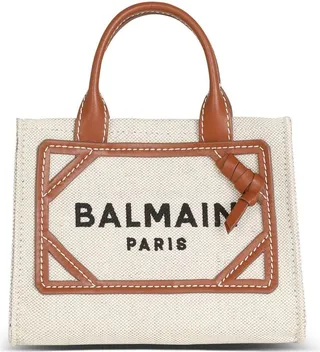 BALMAIN- B-army Mini Canvas Shopping Bag