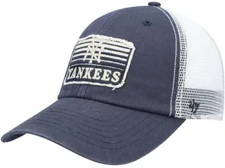 Men's Navy New York Yankees Lake Shore Patch Clean Up Trucker Snapback Hat