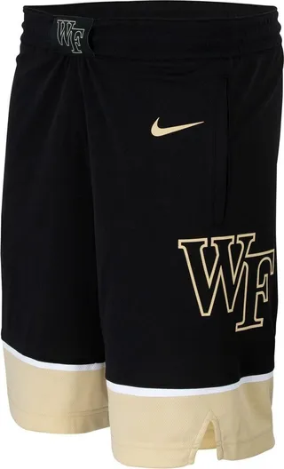 Men's Nike Black Wake Forest Demon Deacons Team Logo Replica Basketball Shorts