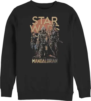 Men's Star Wars The Mandalorian Grunge Character Sweatshirt - Black - Small