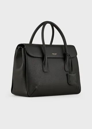 Large la Prima pebbled-leather Bauletto bag
