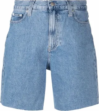 Straight Knee-Length Denim Shorts
