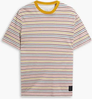 Striped cotton-jersey T-shirt