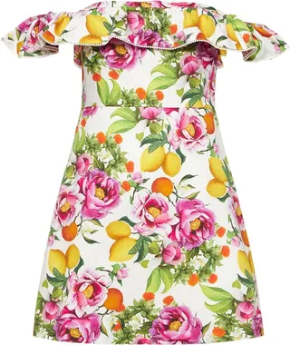 Nalani ruffled cotton midi dress
