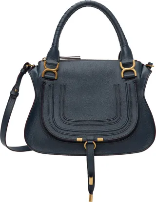 Chloé Blue Marcie Double Shoulder Bag