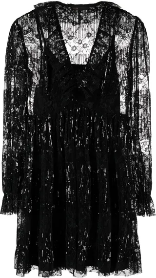 Reville floral-lace sequined minidress