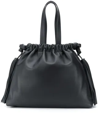 Tassel-Detail Top Handle Tote