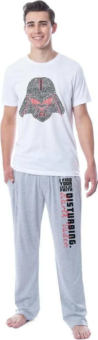 Star Wars Mens' Darth Vader Lack Of Faith Sleep Pajama Set Shirts Pants (Large) Multicolored