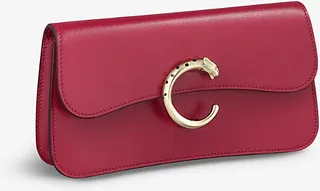 Womens Red Panthère de Chain Leather Mini Cross-body bag