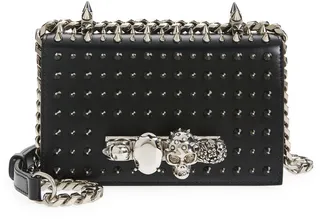 Mini Jewel Studded Leather Crossbody Bag