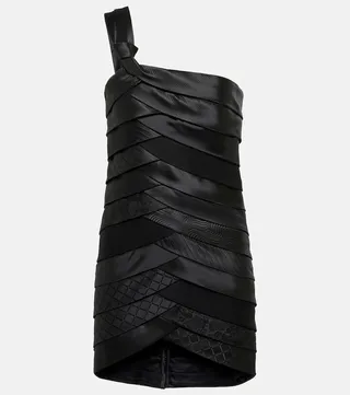 One-shoulder asymmetrical minidress