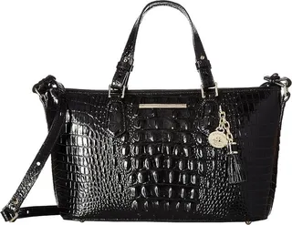 Brahmin Melbourne Mini Asher Bag (Black) Handbags