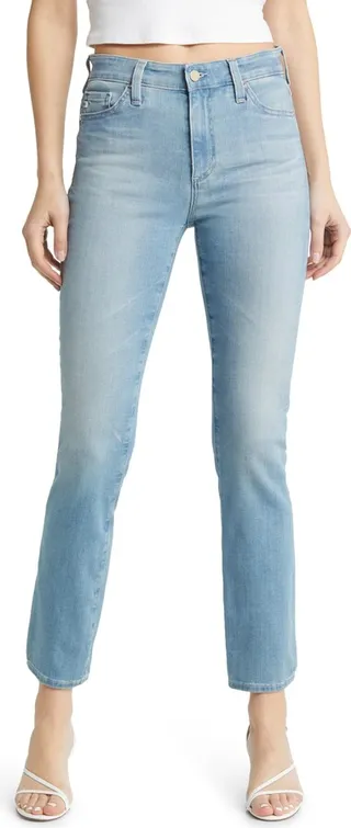 Mari High Waist Slim Straight Leg Jeans