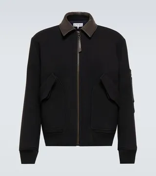 Wool twill bomber jacket