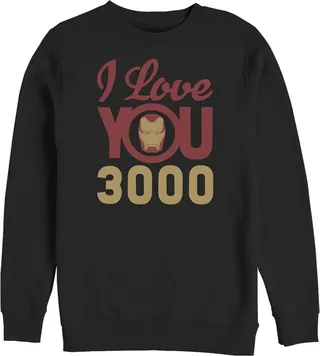 Men's Marvel Iron Man Love 3000 Sweatshirt - Black - 3X Large
