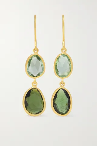Pippa Small - 18-karat Gold Tourmaline Earrings - Green
