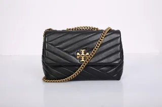 Kira Chevron Small Bag Black