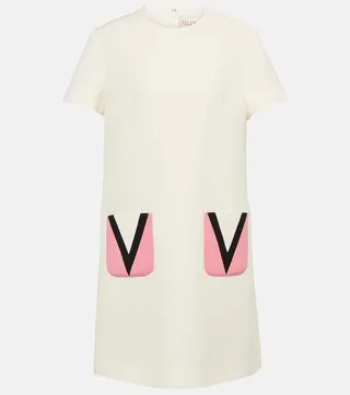 Wool and silk crepe minidress