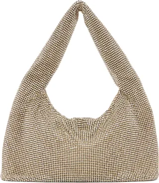 KARA Bronze Mini Crystal Mesh Shoulder Bag