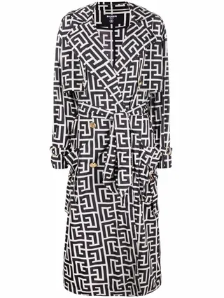 Monogram Pattern Trench Coat