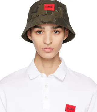 Hugo Khaki Camouflage Bucket Hat