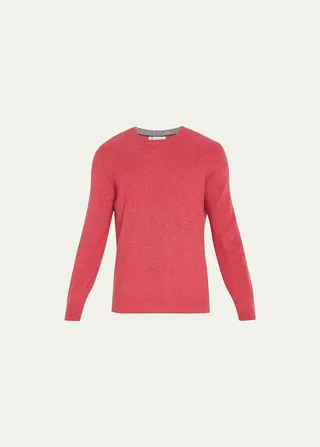 Men's Cashmere Rib-Knit Crewneck Sweater
