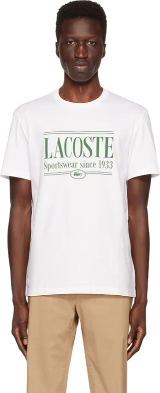 Lacoste White Graphic T-Shirt