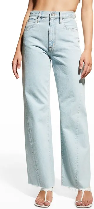 Grace Wide-Leg Twisted Seam Denim Jeans