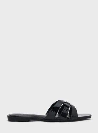 Interwoven Patent Flat Sandal