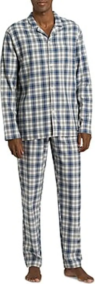 Hanro Cozy Comfort Cotton Flannel Plaid Pajama Set