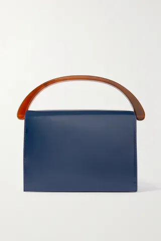 Dries Van Noten - Glossed-leather Shoulder Bag - Blue
