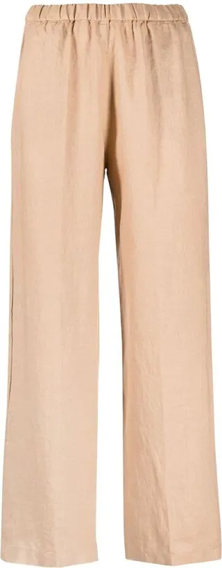 Elasticated Straight-Leg Trousers