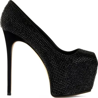 Liza crystal-embellished platform pumps