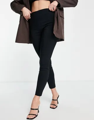 ASOS DESIGN high waist pants skinny fit in black