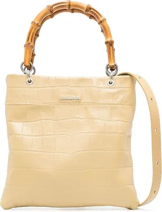 Bamboo Leather Shopper Tote Bag
