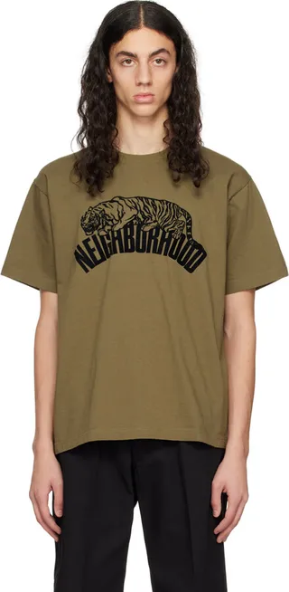 Neighborhood Khaki Flocked T-Shirt