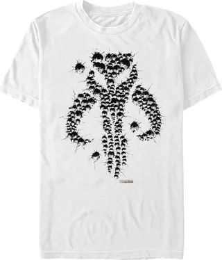 Men's Star Wars The Mandalorian Mythosaur Bullet Hole T-Shirt - White - Medium