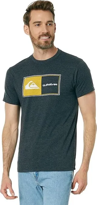 Quiksilver Core Lockup Short Sleeve Tee (Charcoal Heather) Men's Clothing