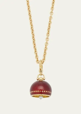 4 Ruby Enamel Bell Charm