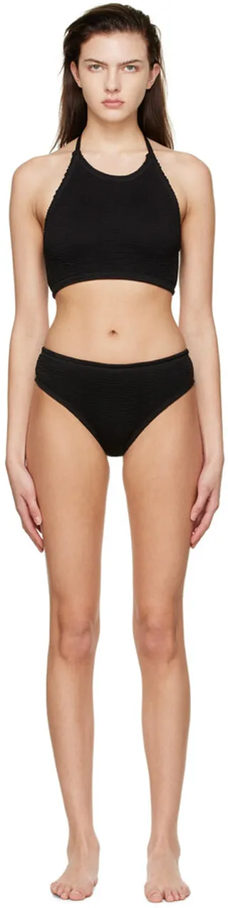 Bottega Veneta Black Nylon Bikini