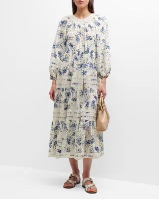 The Hideaway Floral Tiered Midi Dress
