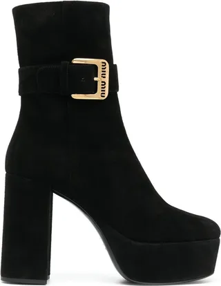 110mm Platform Suede Boots