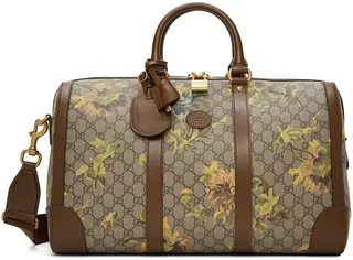 Gucci Brown GG Carnation Print Duffle Bag
