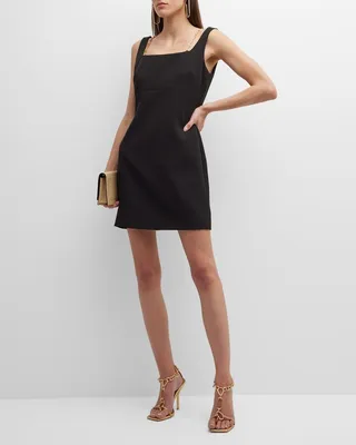 Kayla Chain-Strap Crepe Mini Dress
